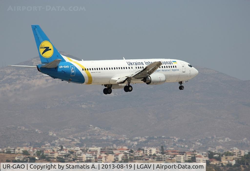 UR-GAO, 1991 Boeing 737-4Z9 C/N 25147, Landing on 03L 
@ LGAV
19/8/2013