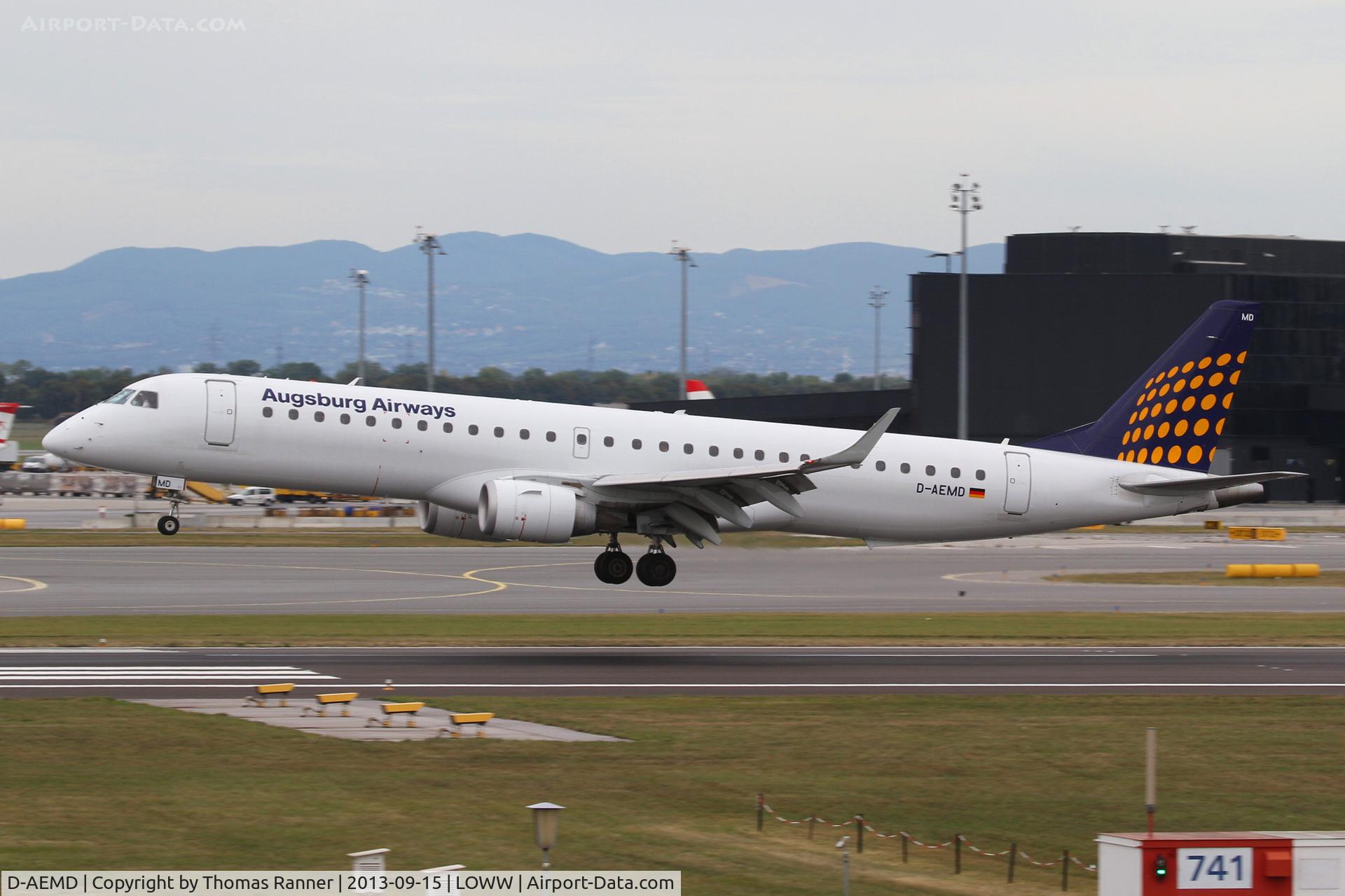 D-AEMD, 2009 Embraer 195LR (ERJ-190-200LR) C/N 19000305, Augsburg Emb190