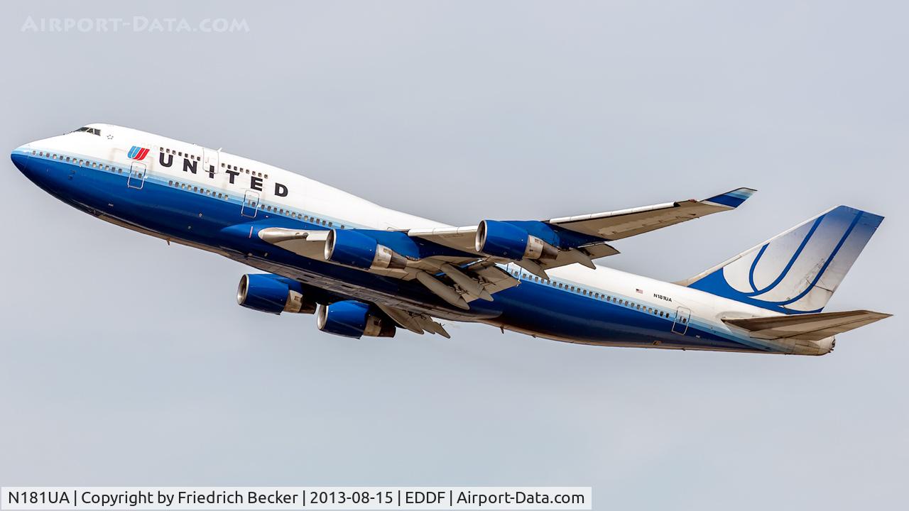 N181UA, 1991 Boeing 747-422 C/N 25278, departure from Frankfurt