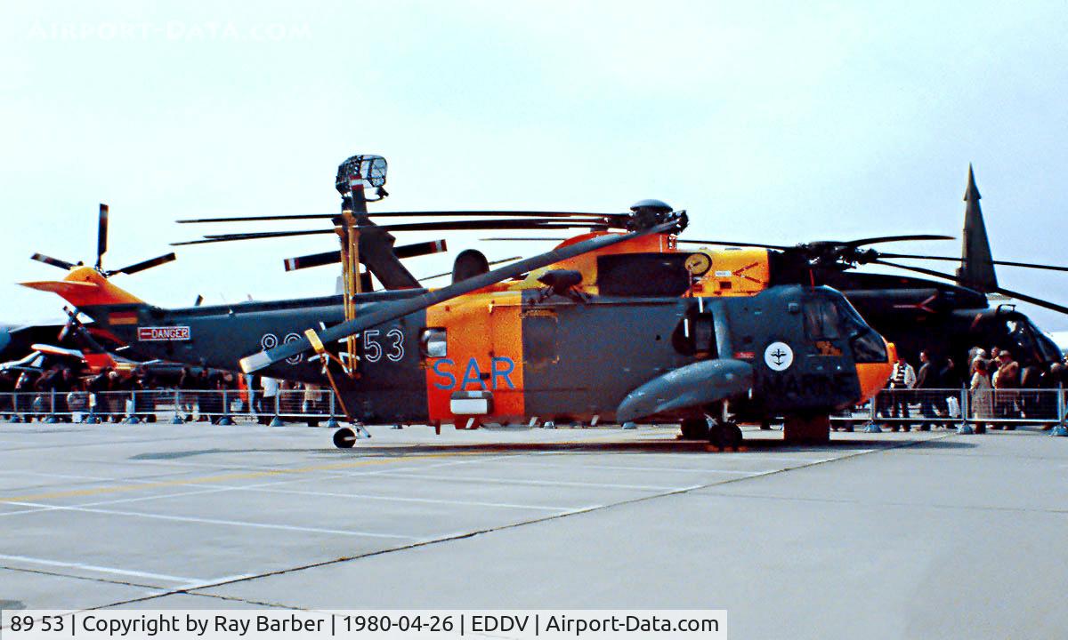89 53, Westland Sea King Mk.41 C/N WA757, Westland WS.61 Mk.41 Sea King [WA757] (German Navy) Hannover~D 26/04/1980. Image taken from a slide.