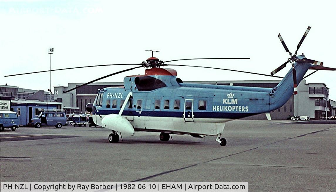PH-NZL, 1977 Sikorsky S-61N C/N 61775, Sikorsky S-61N [61775] (KLM Helicopters) Amsterdam-Schiphol~PH 10/06/1982. Taken from a slide.