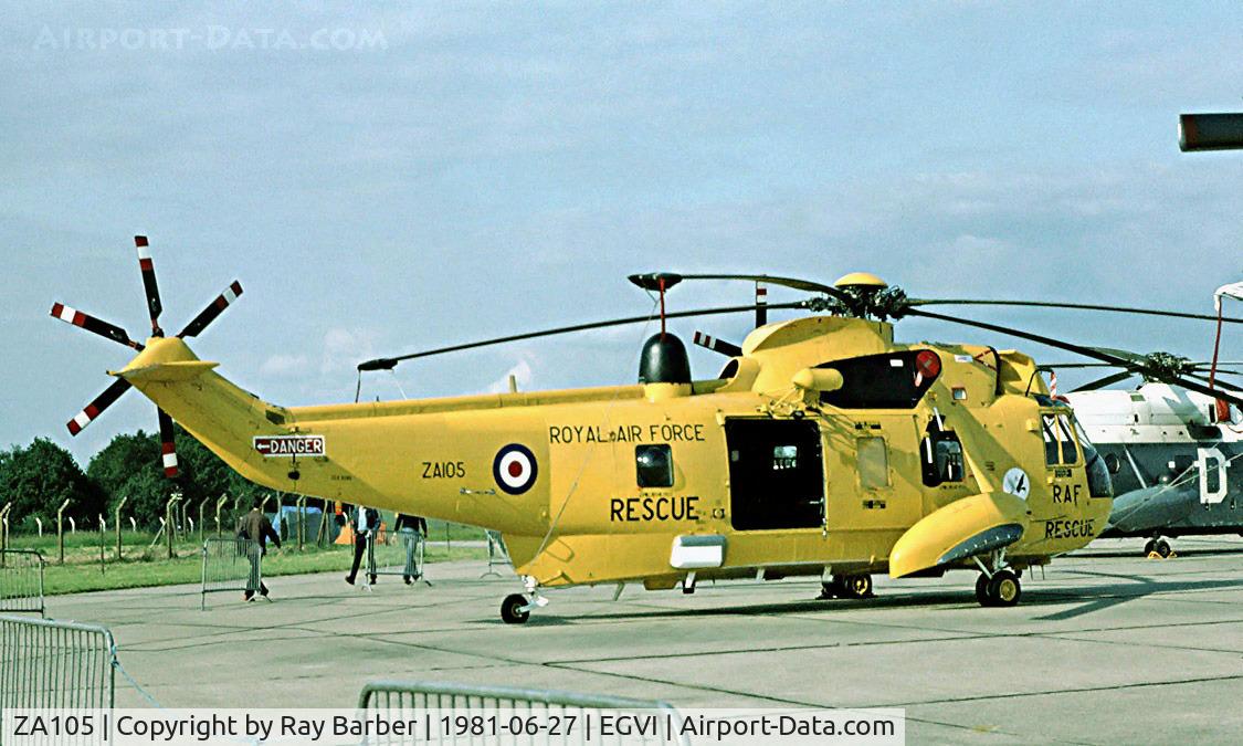 ZA105, 1980 Westland Sea King HAR.3 C/N WA886, Westland WS.61 HAR.3 Sea King [WA886] (Royal Air Force) RAF Greenham Common~G 27/06/1981. Image taken from a slide.