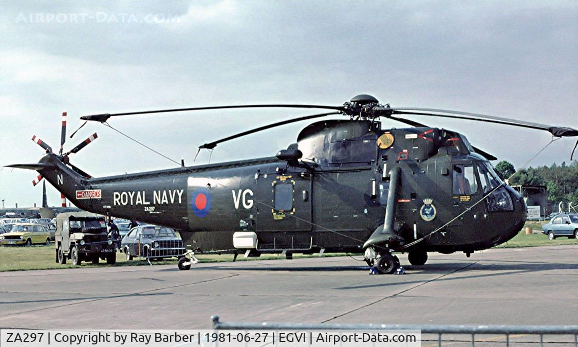 ZA297, 1980 Westland Sea King HC.4 C/N WA911, Westland WS.61 HC.4 Sea King [WA911] (Royal Navy) RAF Greenham Common~G 27/06/1981. Image taken from a slide.