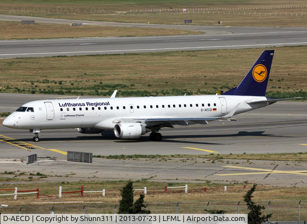 D-AECD, 2010 Embraer 190LR (ERJ-190-100LR) C/N 19000337, Lining up rwy 31R for departure...