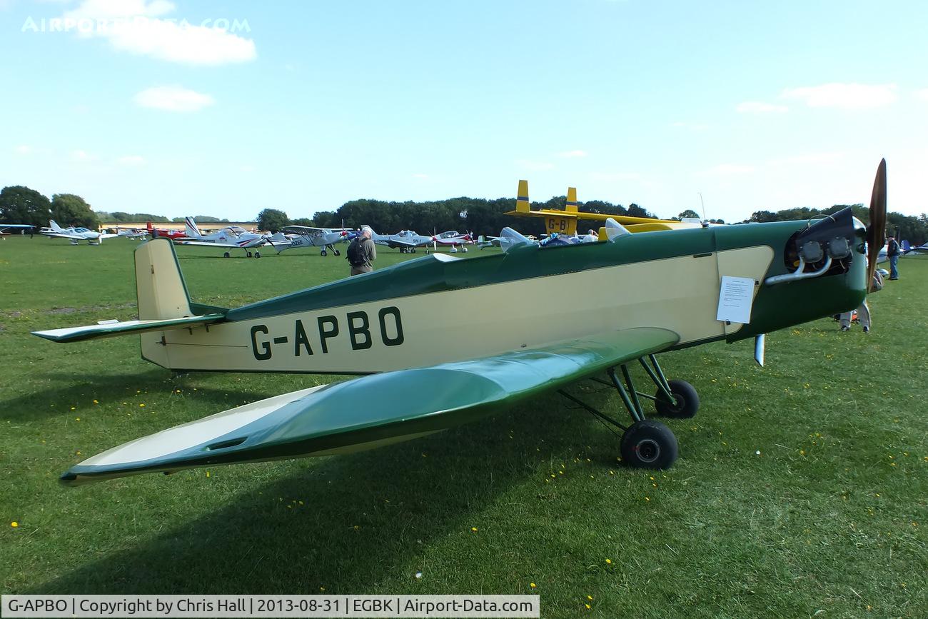 G-APBO, 1960 Druine D-5 Turbi C/N PFA 229, at the LAA Rally 2013, Sywell