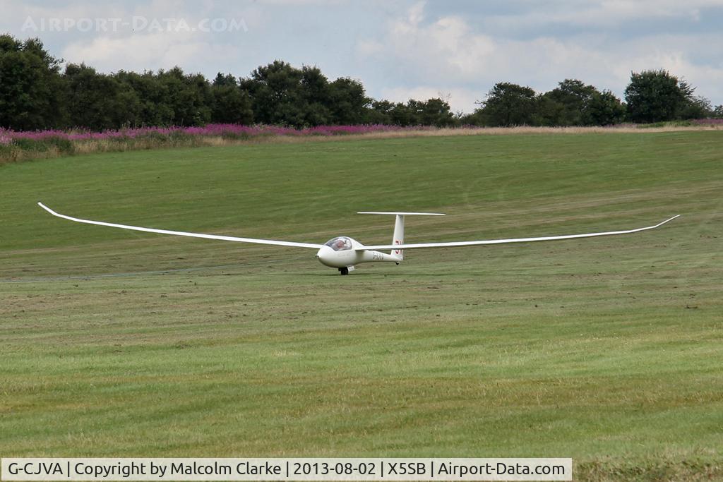 G-CJVA, 2000 Schempp-Hirth Ventus 2cT C/N 66, Schempp-Hirth Ventus 2CT being launched for a cross country flight during The Northern Regional Gliding Competition, Sutton Bank, North Yorks, August 2nd 2013.