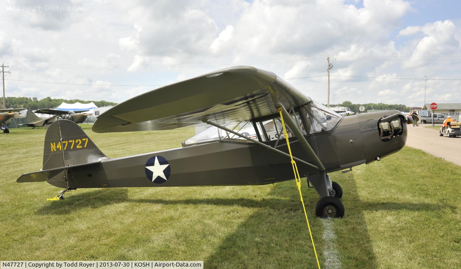 N47727, 1943 Taylorcraft DCO-65 C/N 4776, Airventure 2013