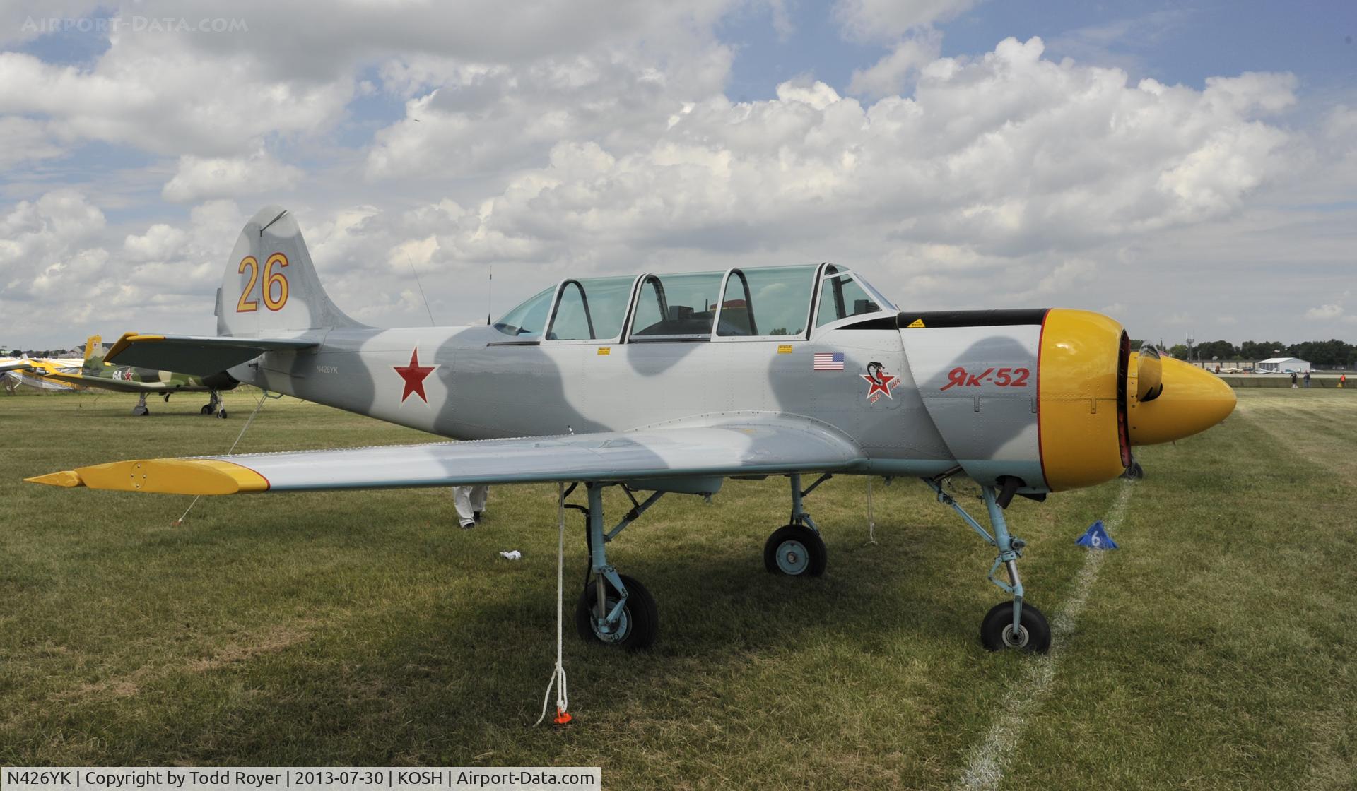 N426YK, 1985 Yakovlev (Aerostar) Yak-52 C/N 856102, Airventure 2013