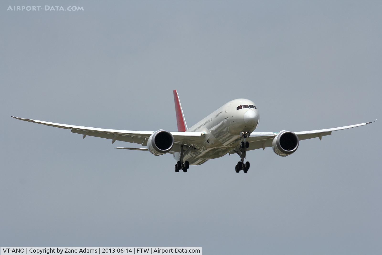 VT-ANO, 2013 Boeing 787-8 Dreamliner C/N 36286, India Air 787 landing at Meacham Field