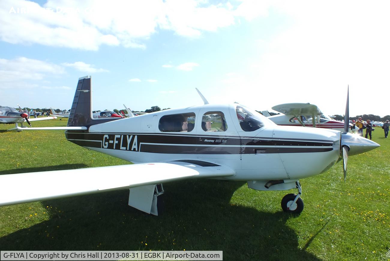 G-FLYA, 1989 Mooney M20J 201 C/N 24-3124, at the LAA Rally 2013, Sywell