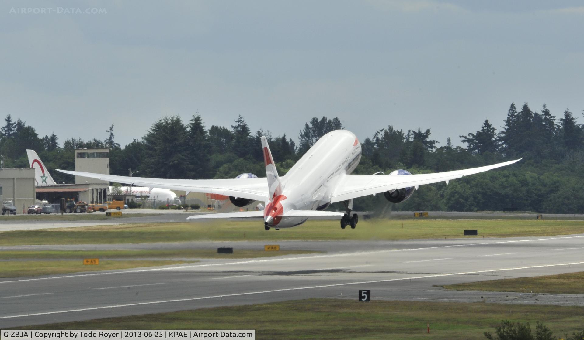 G-ZBJA, 2013 Boeing 787-8 Dreamliner C/N 38609, Departing Paine Field