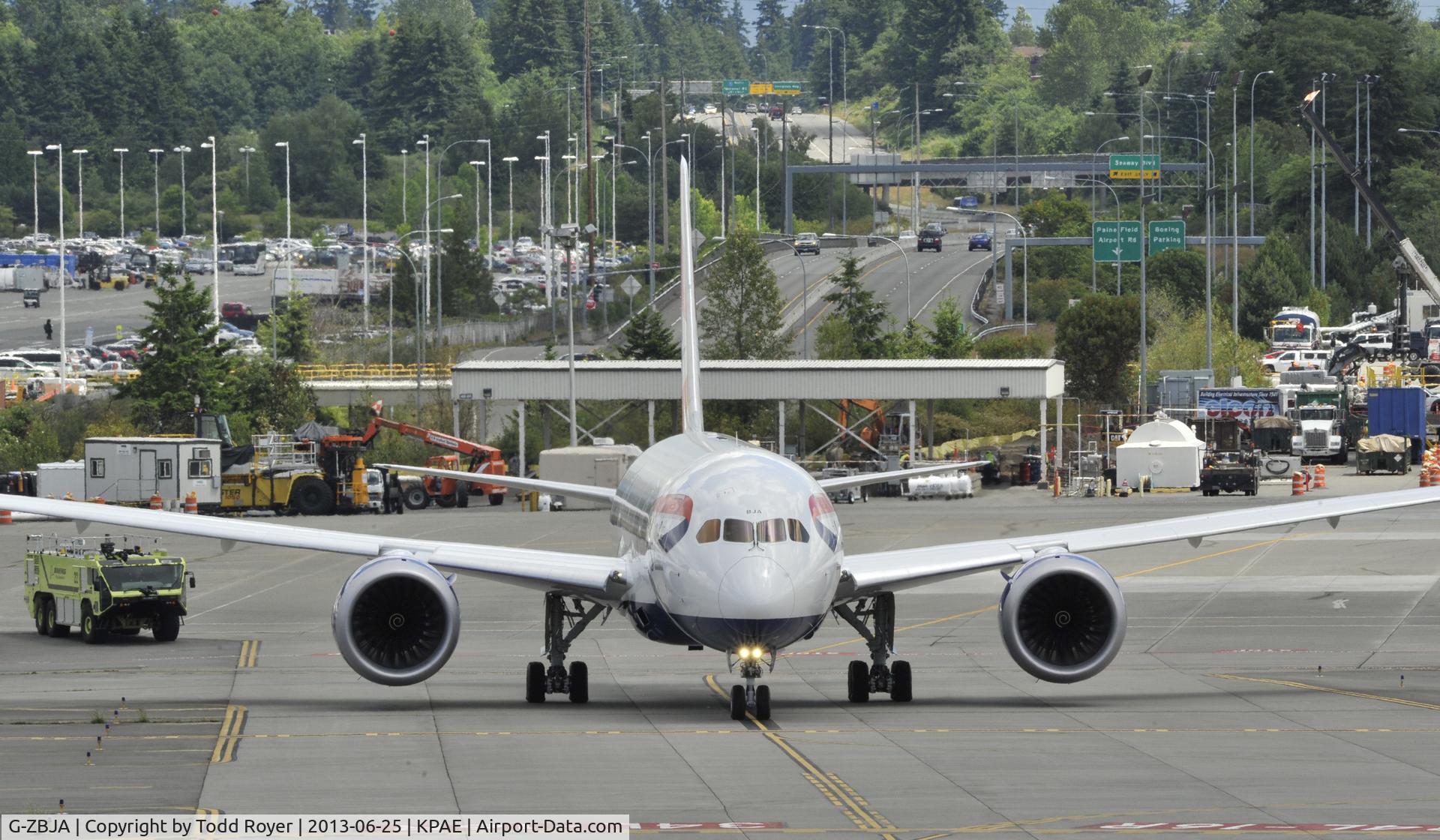 G-ZBJA, 2013 Boeing 787-8 Dreamliner C/N 38609, Turning on to 16R at Paine Field