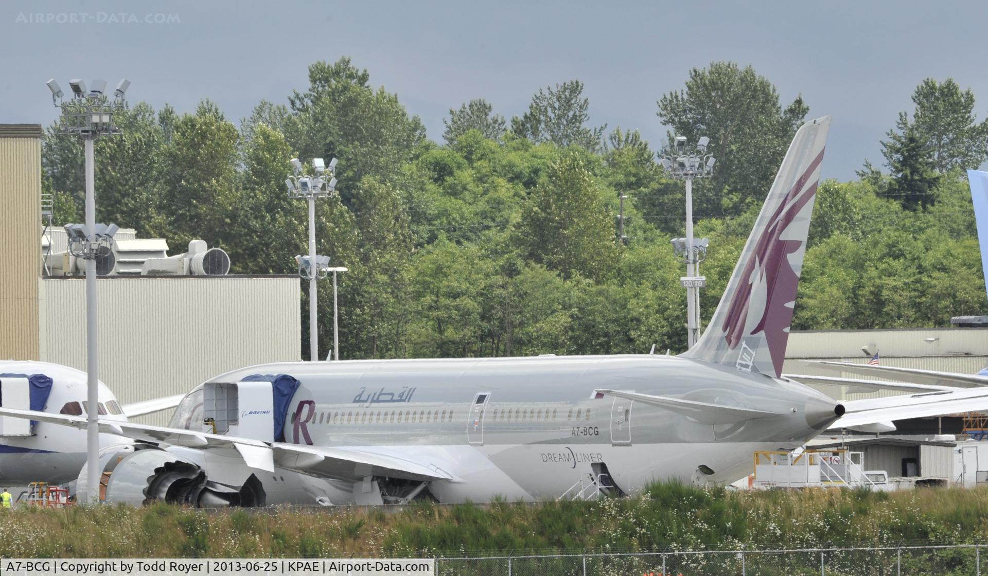 A7-BCG, 2013 Boeing 787-8 Dreamliner C/N 38325, Undergoing final preparations before entering service