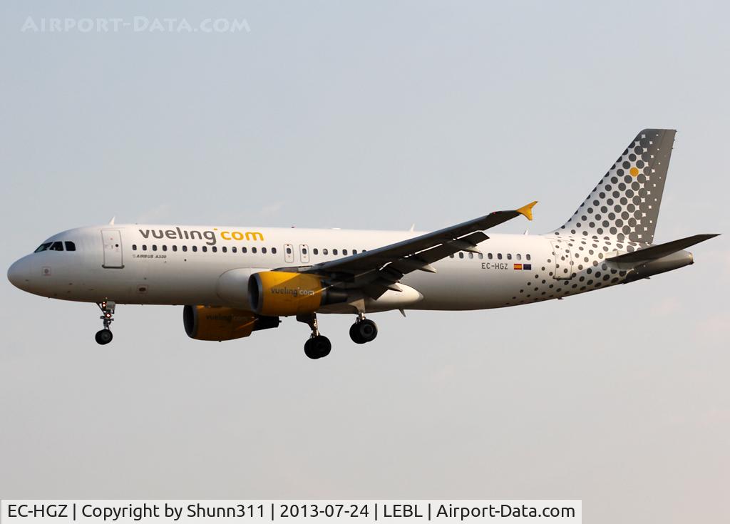 EC-HGZ, 2000 Airbus A320-214 C/N 1208, Landing rwy 25R
