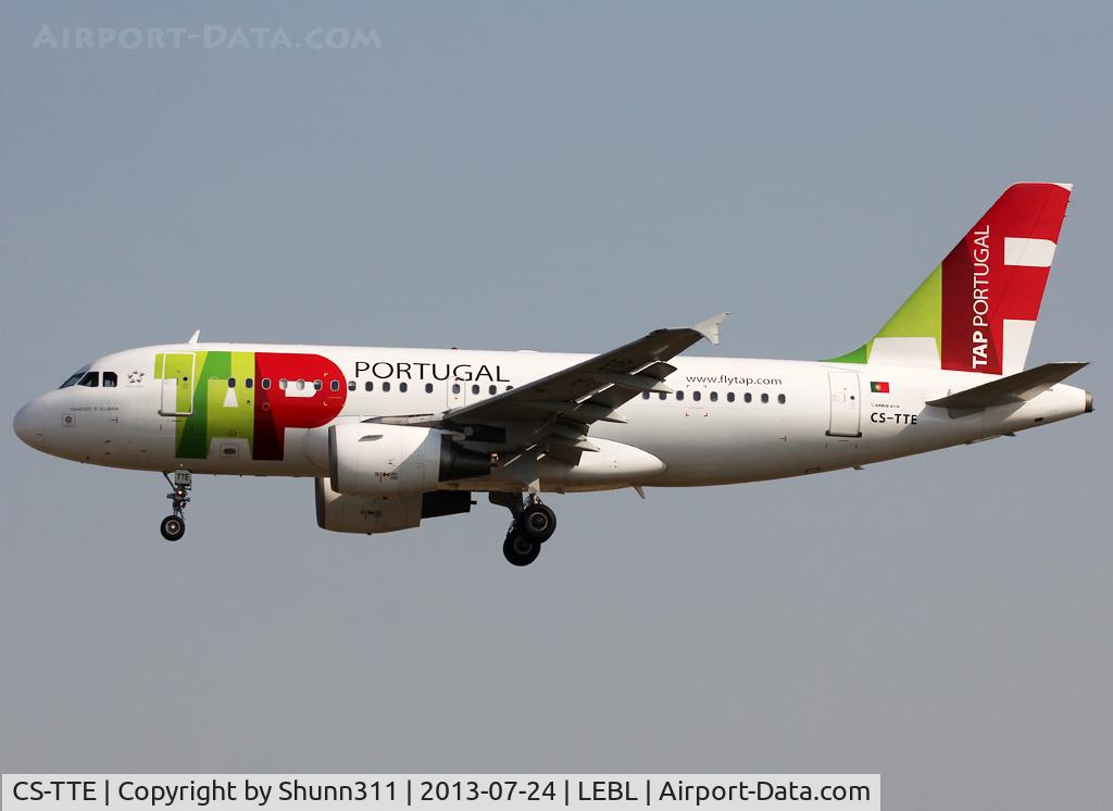 CS-TTE, 1998 Airbus A319-111 C/N 821, Landing rwy 25R