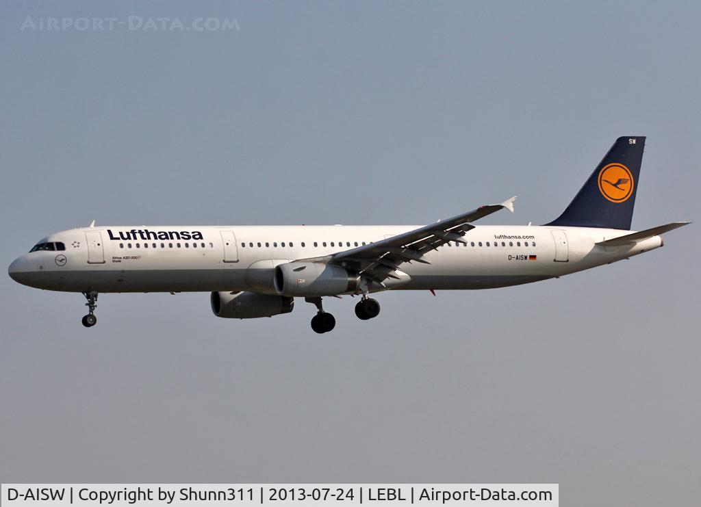 D-AISW, 2009 Airbus A321-231 C/N 4087, Landing rwy 25R
