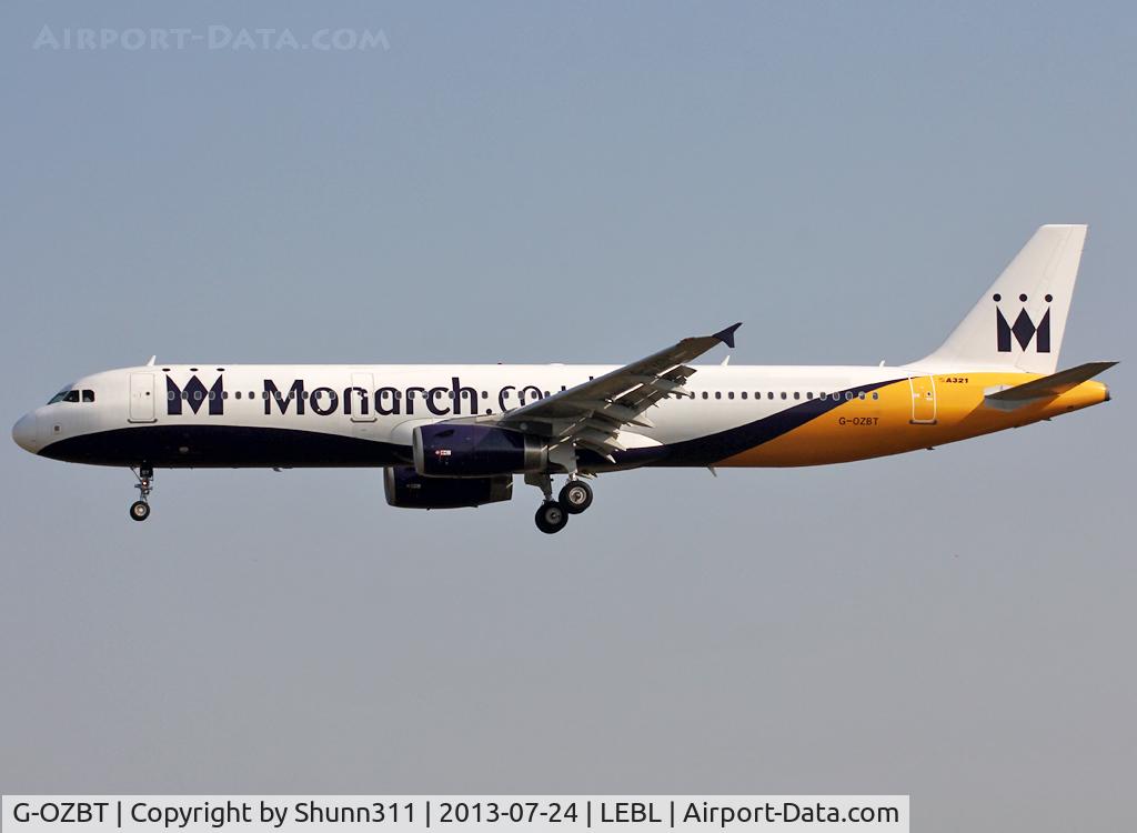 G-OZBT, 2008 Airbus A321-231 C/N 3546, Landing rwy 25R with modified livery...