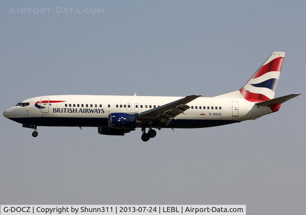 G-DOCZ, 1993 Boeing 737-436 C/N 25858, Landing rwy 25R