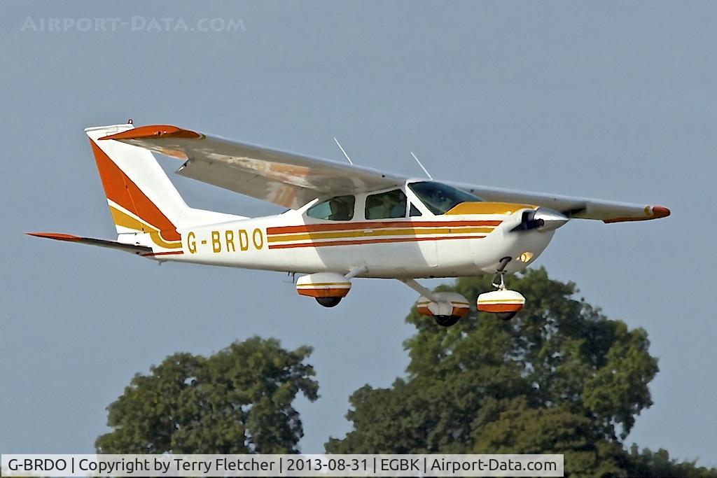 G-BRDO, 1975 Cessna 177B Cardinal C/N 17702166, Arriving at the 2013 Light Aircraft Association Rally at Sywell in the UK