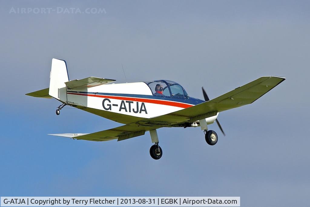 G-ATJA, 1962 SAN Jodel DR.1050 Ambassadeur C/N 378, Arriving at the 2013 Light Aircraft Association Rally at Sywell in the UK