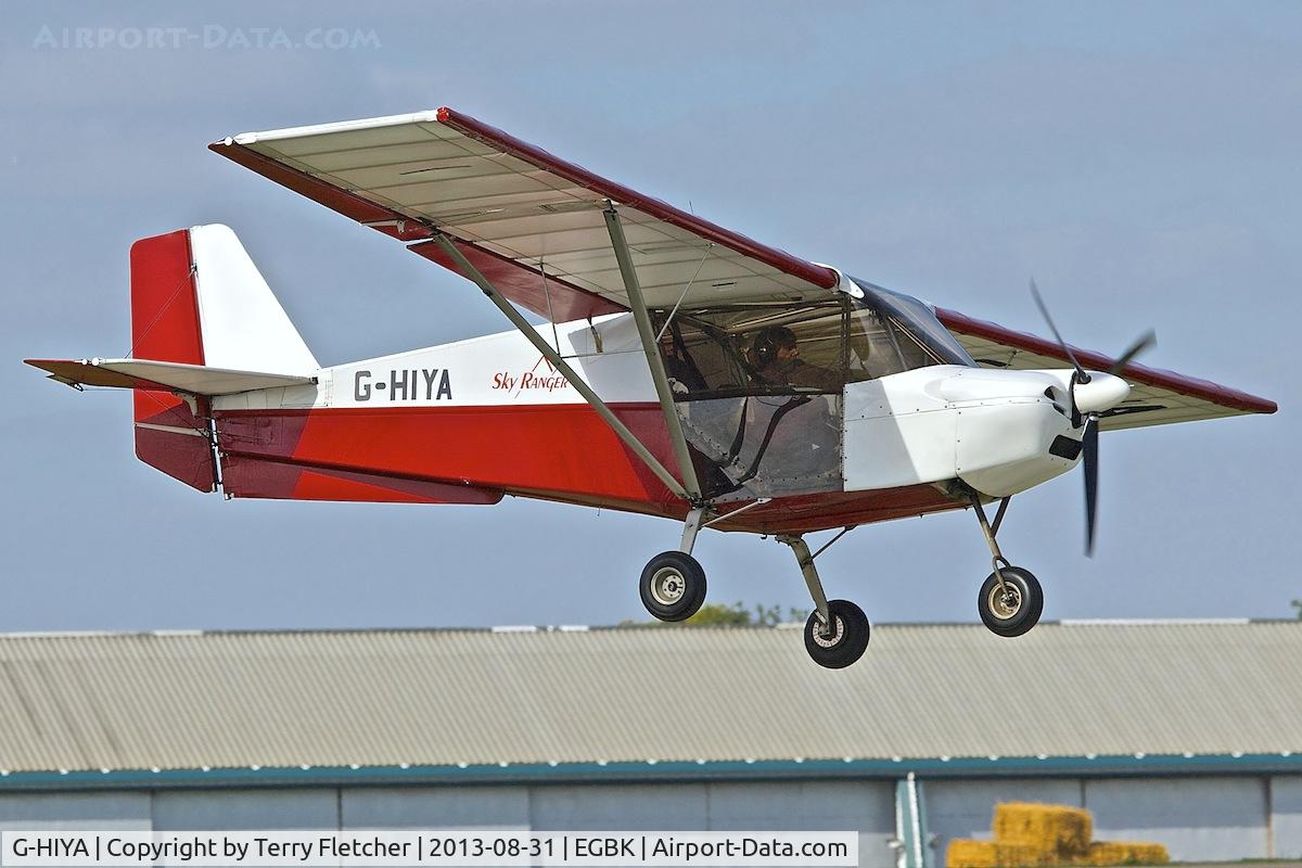 G-HIYA, 2006 Best Off Skyranger 912(2) C/N BMAA/HB/493, Arriving at the 2013 Light Aircraft Association Rally at Sywell in the UK