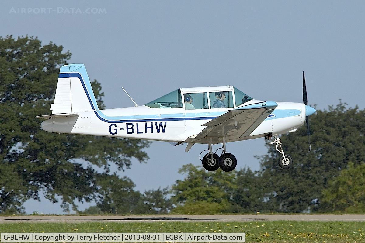 G-BLHW, 1980 Varga 2150A Kachina C/N VAC-161-80, Arriving at the 2013 Light Aircraft Association Rally at Sywell in the UK