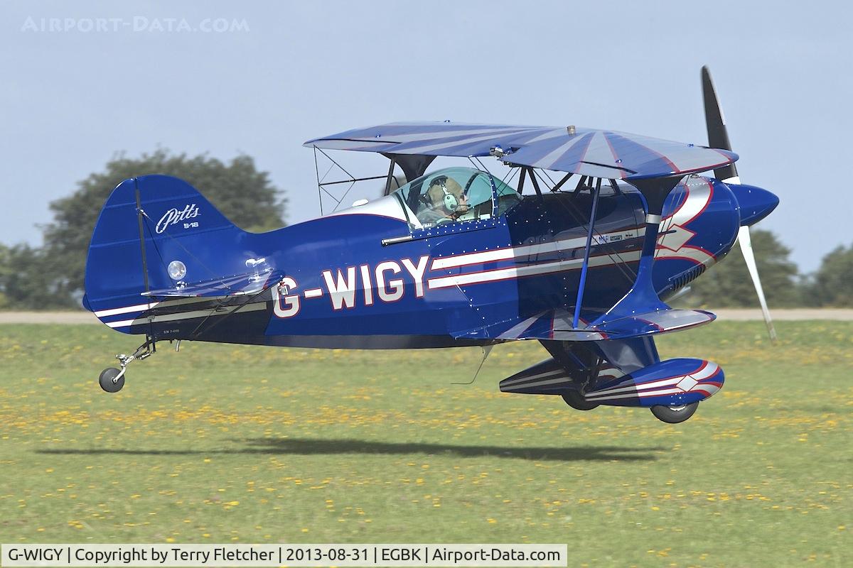 G-WIGY, 1991 Pitts S-1S Special C/N 7-0115, Arriving at the 2013 Light Aircraft Association Rally at Sywell in the UK