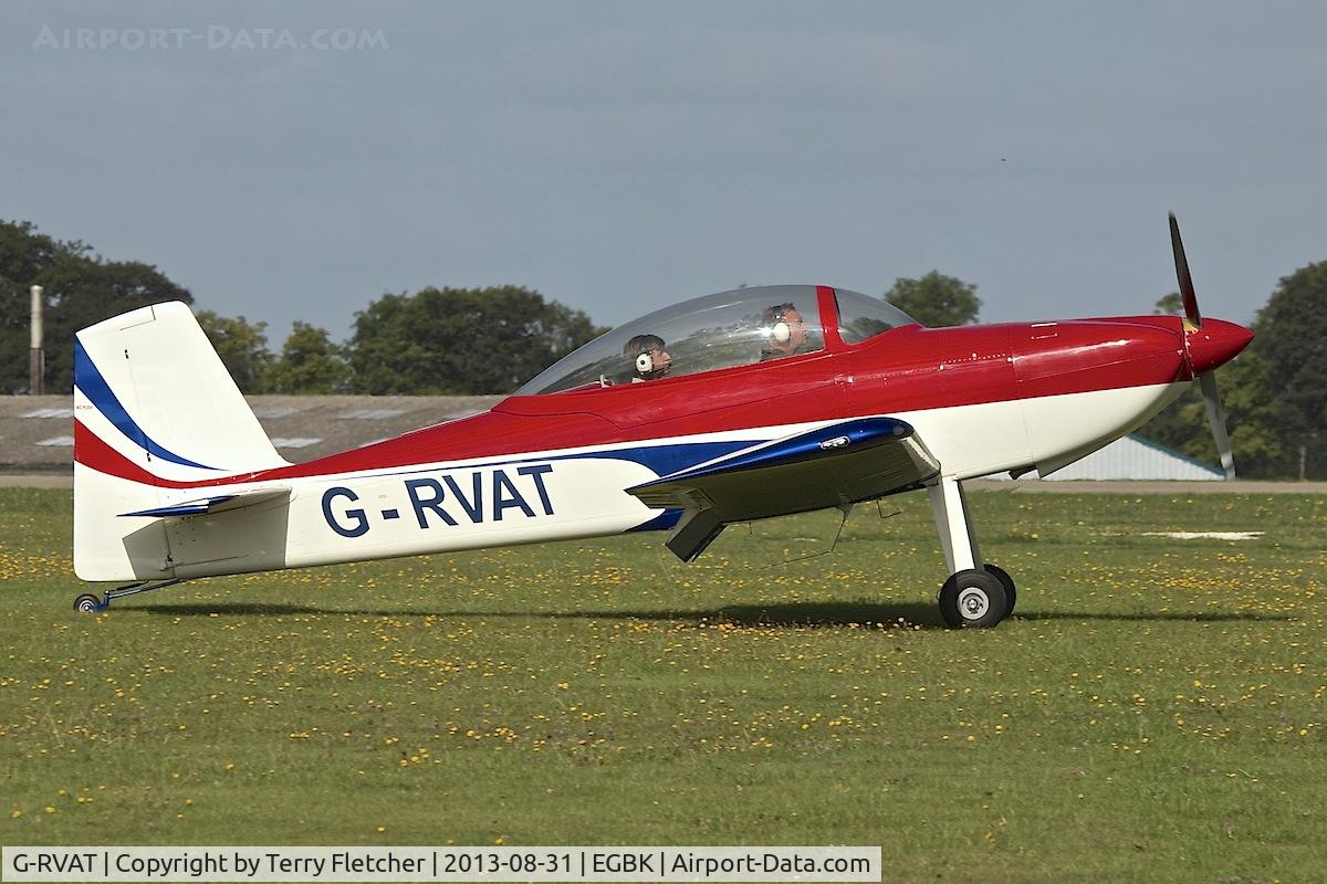 G-RVAT, 2009 Vans RV-8 C/N LAA 303-14928, Arriving at the 2013 Light Aircraft Association Rally at Sywell in the UK