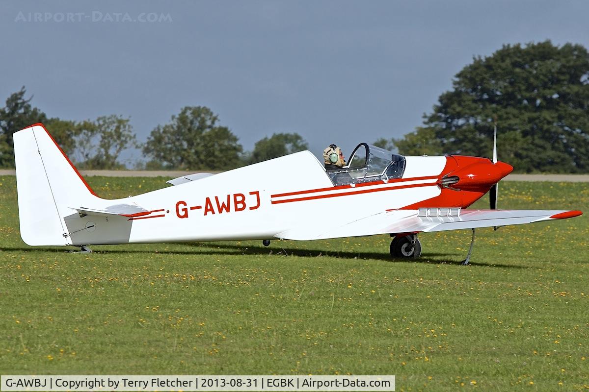 G-AWBJ, 1968 Sportavia-Putzer Fournier RF-4D C/N 4055, Arriving at the 2013 Light Aircraft Association Rally at Sywell in the UK