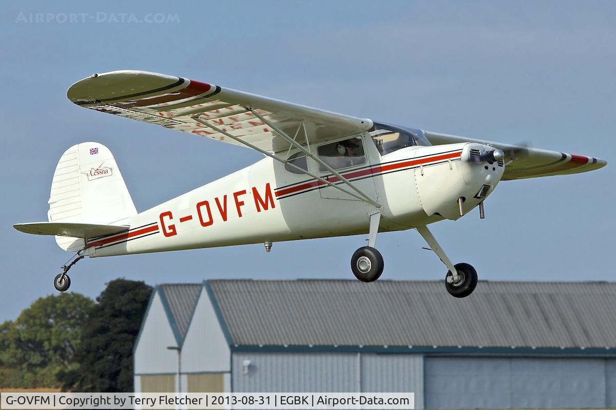 G-OVFM, 1948 Cessna 120 C/N 14720, Arriving at the 2013 Light Aircraft Association Rally at Sywell in the UK