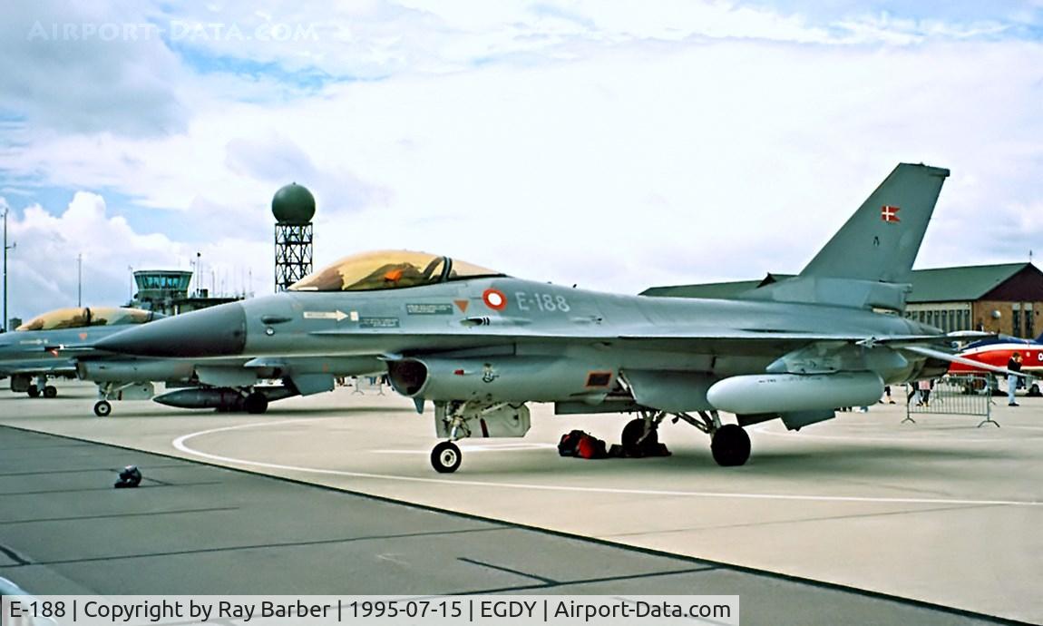 E-188, 1978 SABCA F-16AM Fighting Falcon C/N 6F-15, General Dynamics F-16A Fighting Falcon [6F-15] (Royal Danish Air Force) RNAS Yeovilton~G 15/07/1995