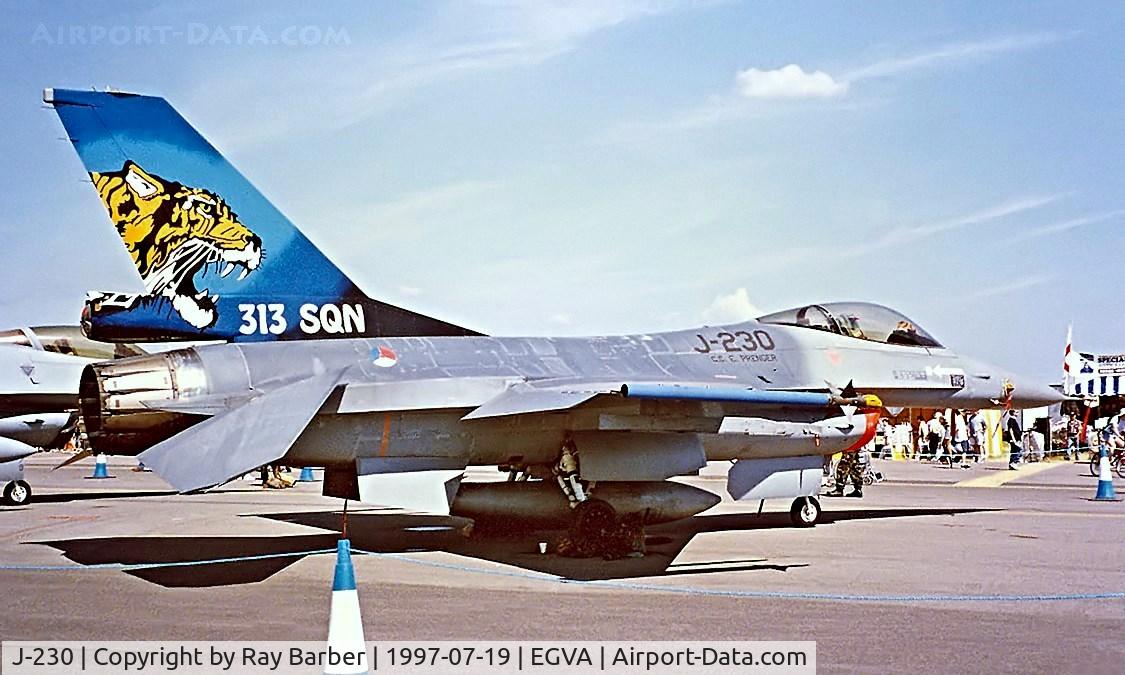 J-230, 1978 Fokker F-16A Fighting Falcon C/N 6D-19, General Dynamics F-16A Fighting Falcon [6D-19] (Royal Netherlands Air Force) RAF Fairford~G 19/07/1997