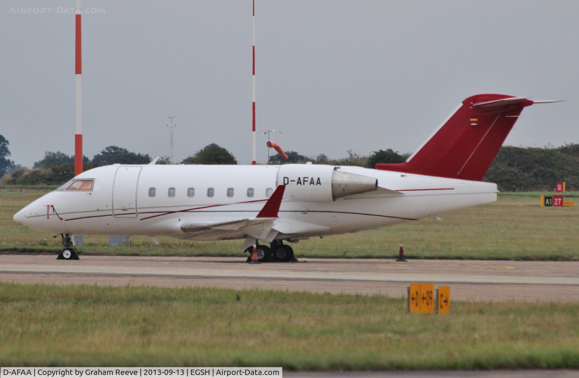 D-AFAA, 1998 Bombardier Challenger 604 (CL-600-2B16) C/N 5397, Parked at Norwich.