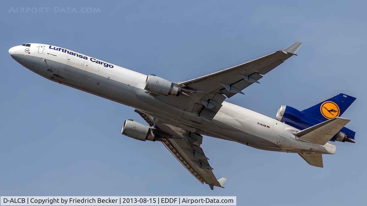 D-ALCB, 1998 McDonnell Douglas MD-11F C/N 48782, departure from Frankfurt