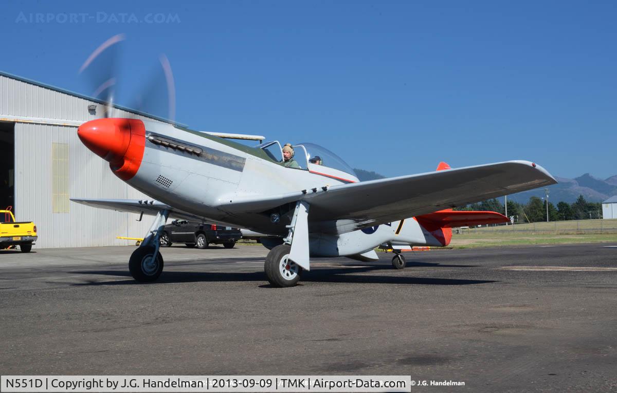 N551D, 1944 North American P-51D Mustang C/N 44-14826, At Tillimook OR