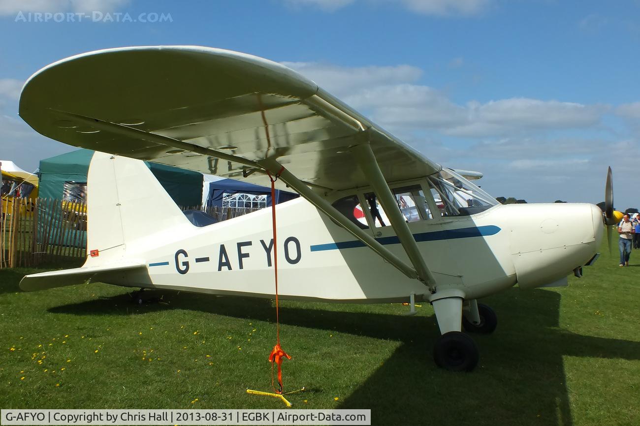 G-AFYO, 1939 Stinson HW-75 C/N 7039, at the LAA Rally 2013, Sywell