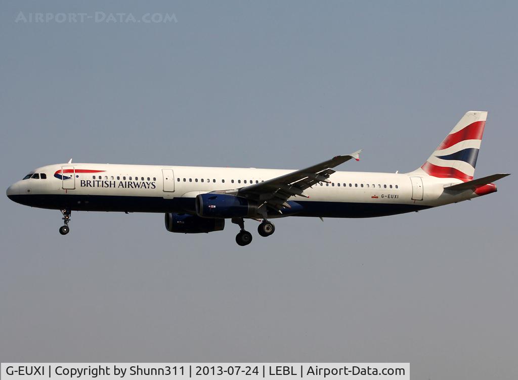 G-EUXI, 2005 Airbus A321-231 C/N 2536, Landing rwy 25R