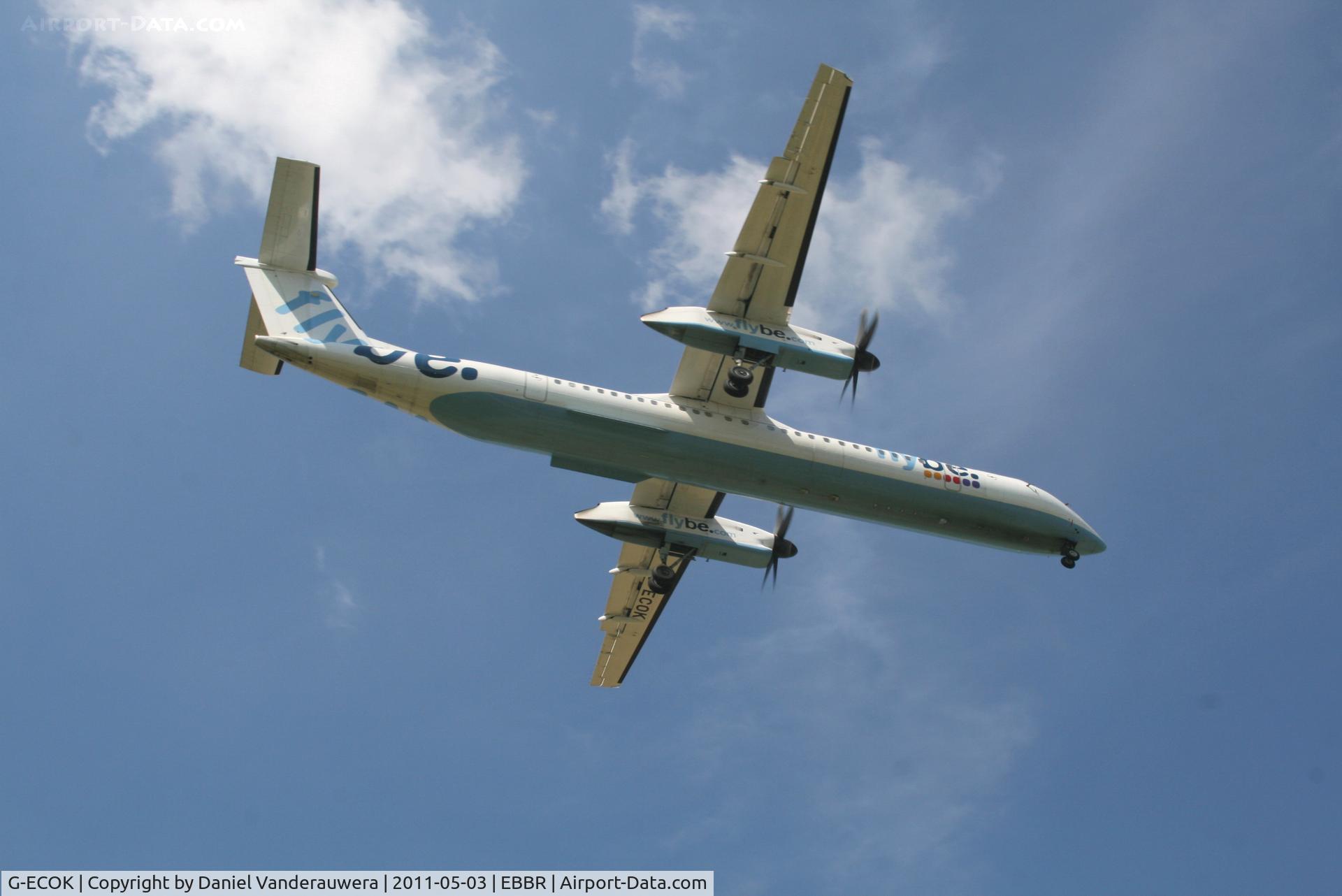 G-ECOK, 2008 Bombardier DHC-8-402Q Dash 8 C/N 4230, Flight BE1845 in approach to RWY 02