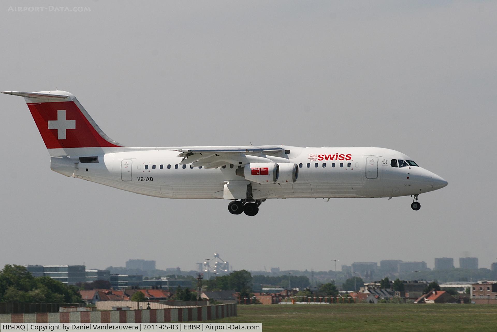 HB-IXQ, 1996 British Aerospace Avro 146-RJ100 C/N E3282, Flight LX780 is descending to RWY 02