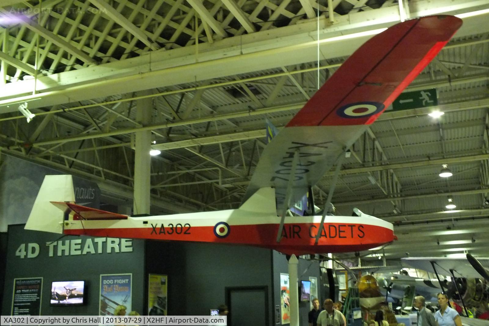 XA302, Slingsby T-31B Cadet TX.3 C/N 844, Displayed at the RAF Museum, Hendon