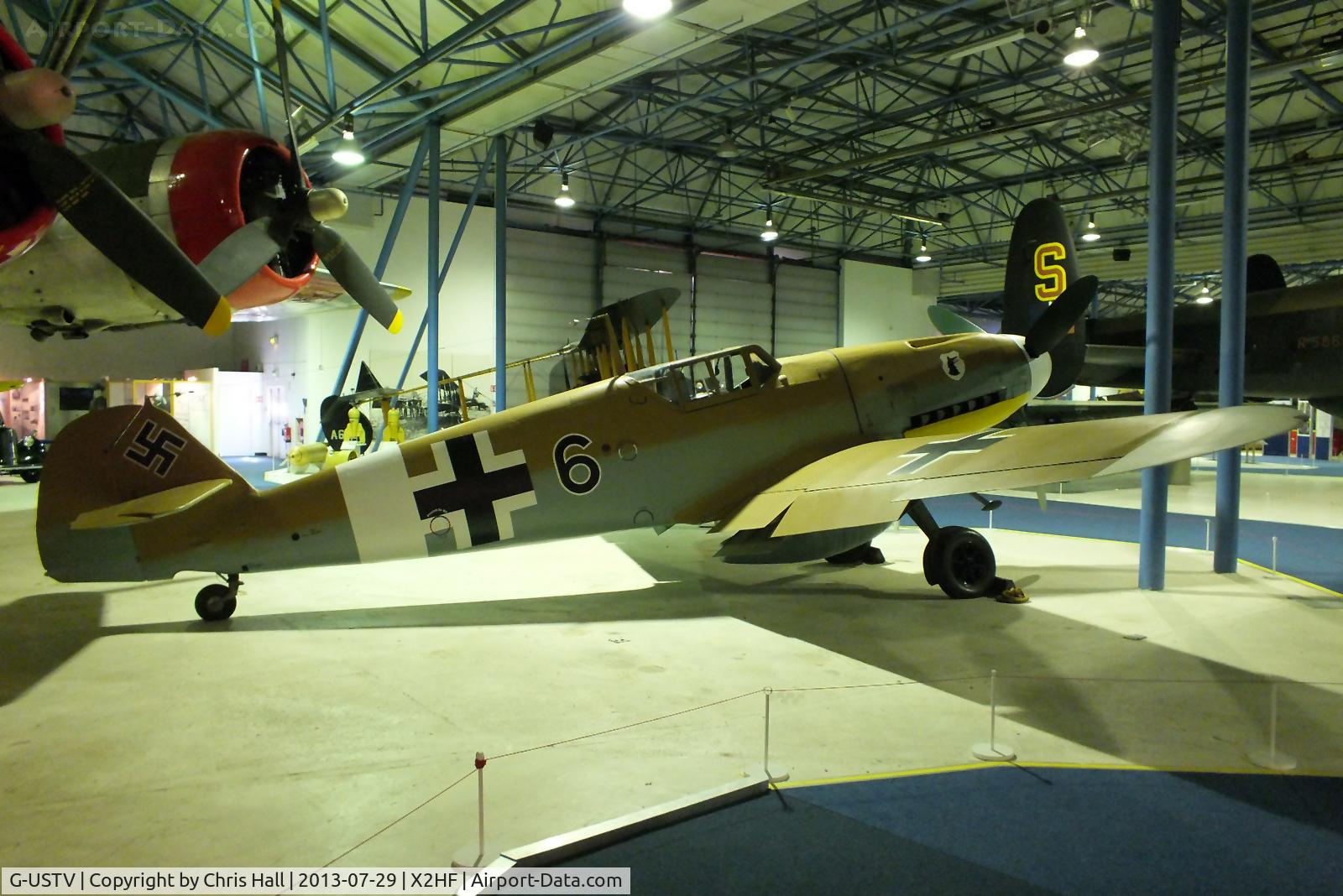 G-USTV, 1942 Messerschmitt Bf-109G-2/Trop C/N 10639, Displayed at the RAF Museum, Hendon