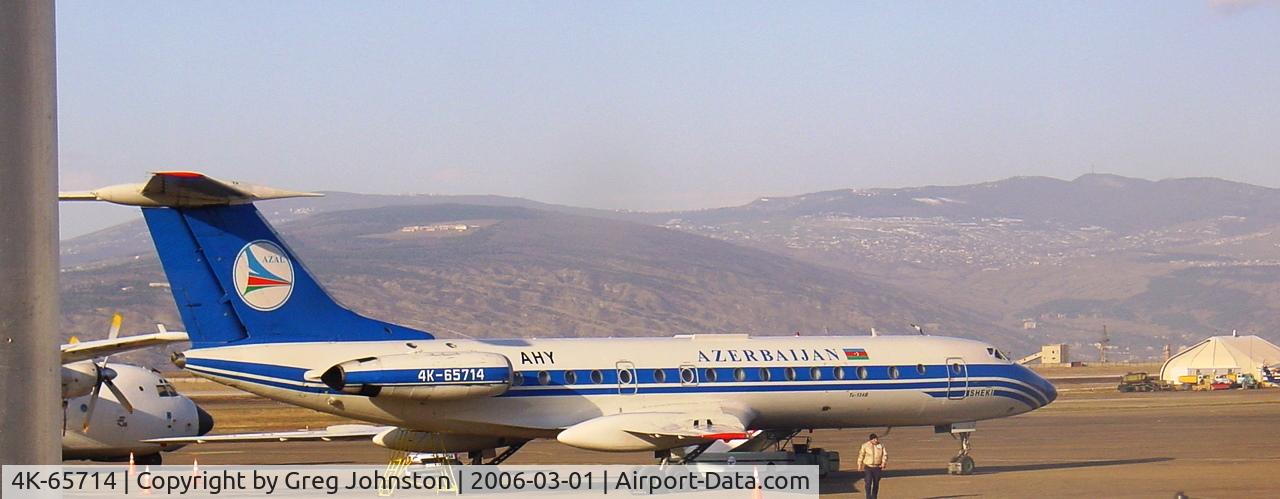 4K-65714, Tupolev Tu-134B-3 C/N 63527, Flew from Baku Azerbaijan - Tblisi Georgia.  6-3-96