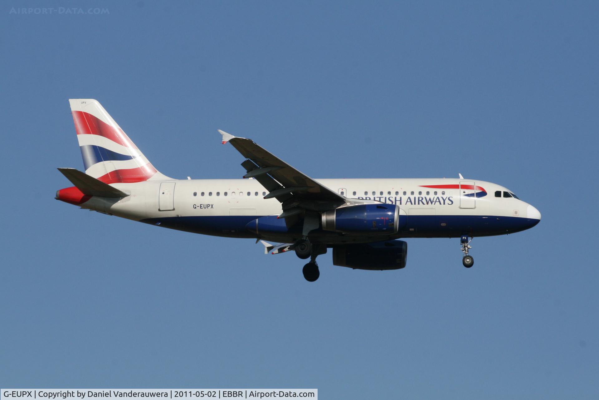 G-EUPX, 2001 Airbus A319-131 C/N 1445, Arrival of flight BA388