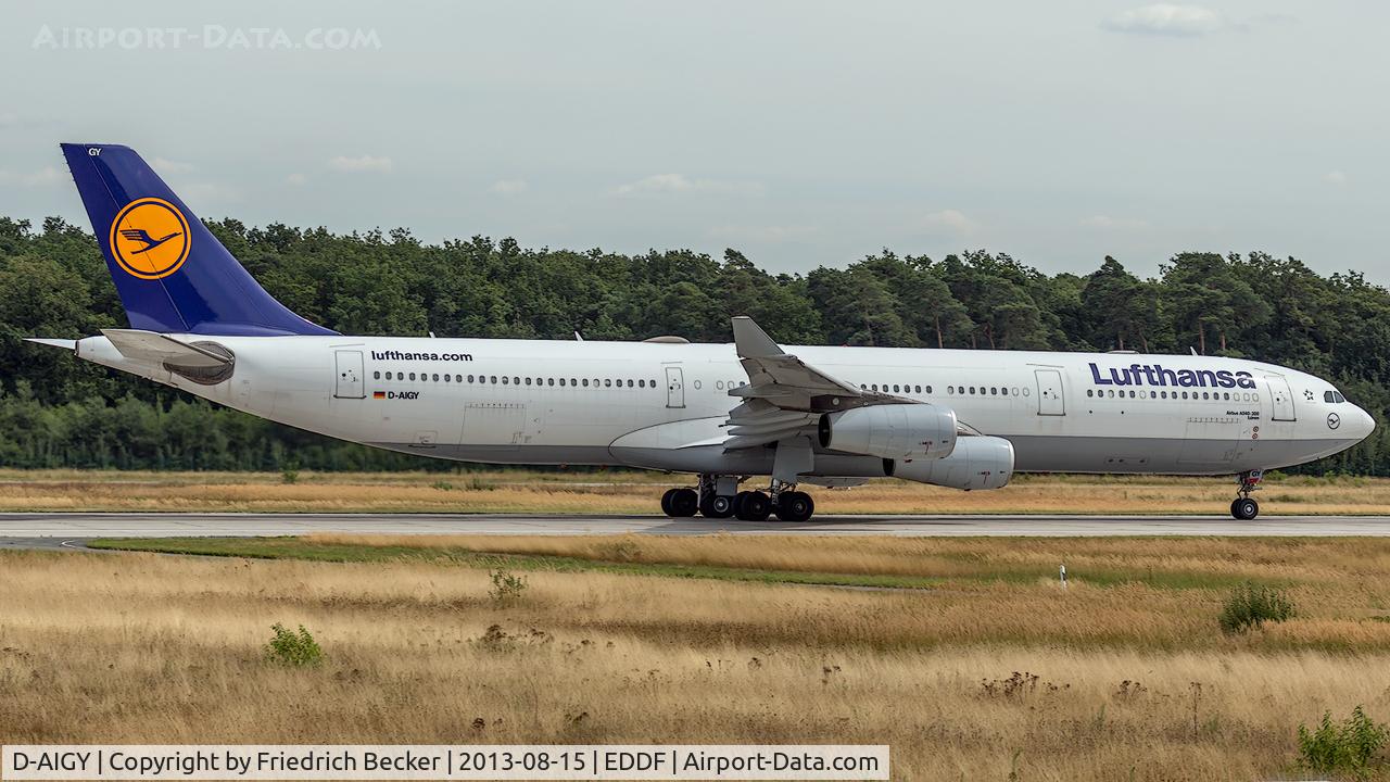 D-AIGY, 2000 Airbus A340-313 C/N 335, departure via RW18W