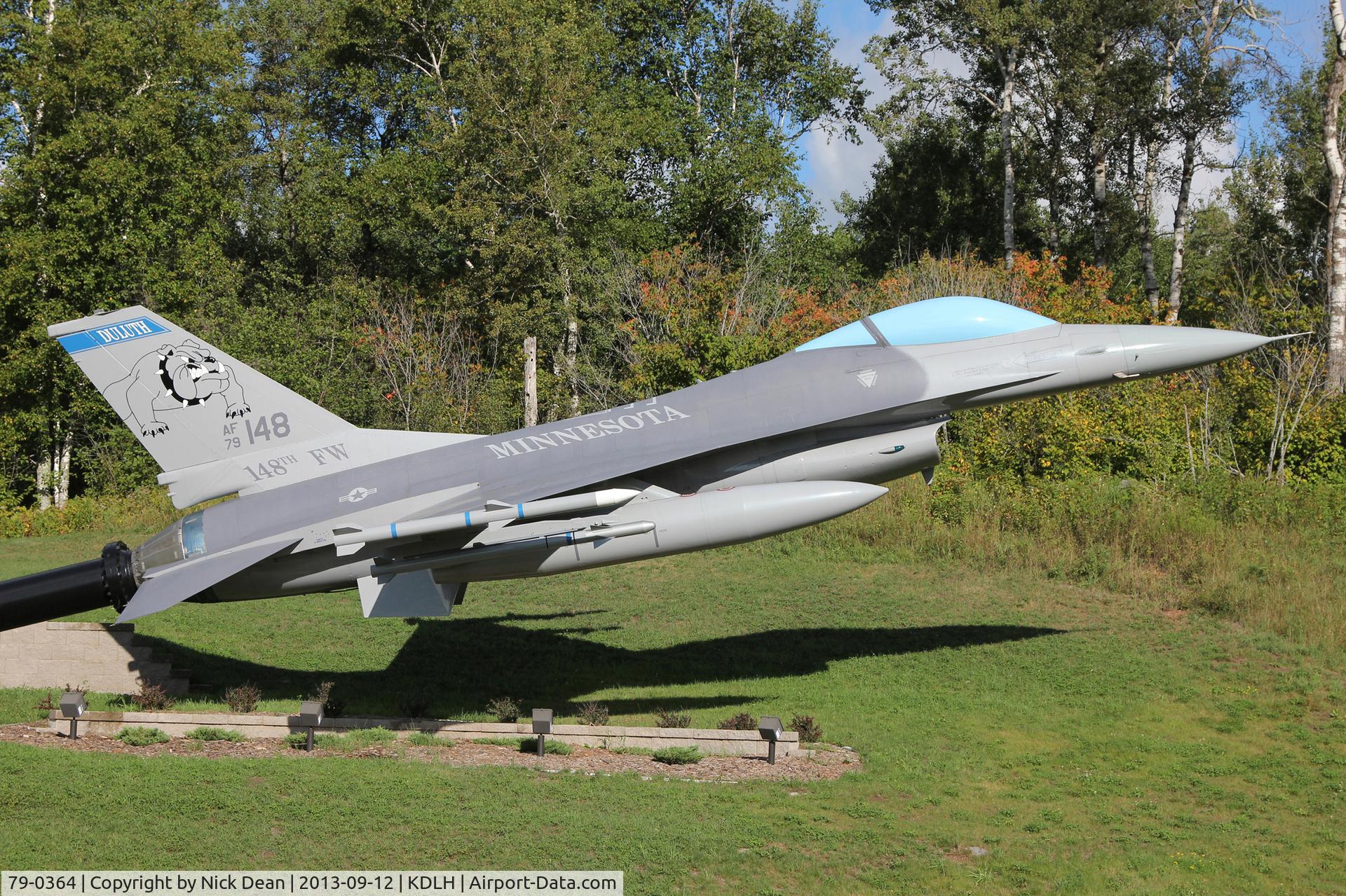 79-0364, 1979 General Dynamics F-16A Fighting Falcon C/N 61-149, KDLH/DLH 148th Fighter Wing gate guard