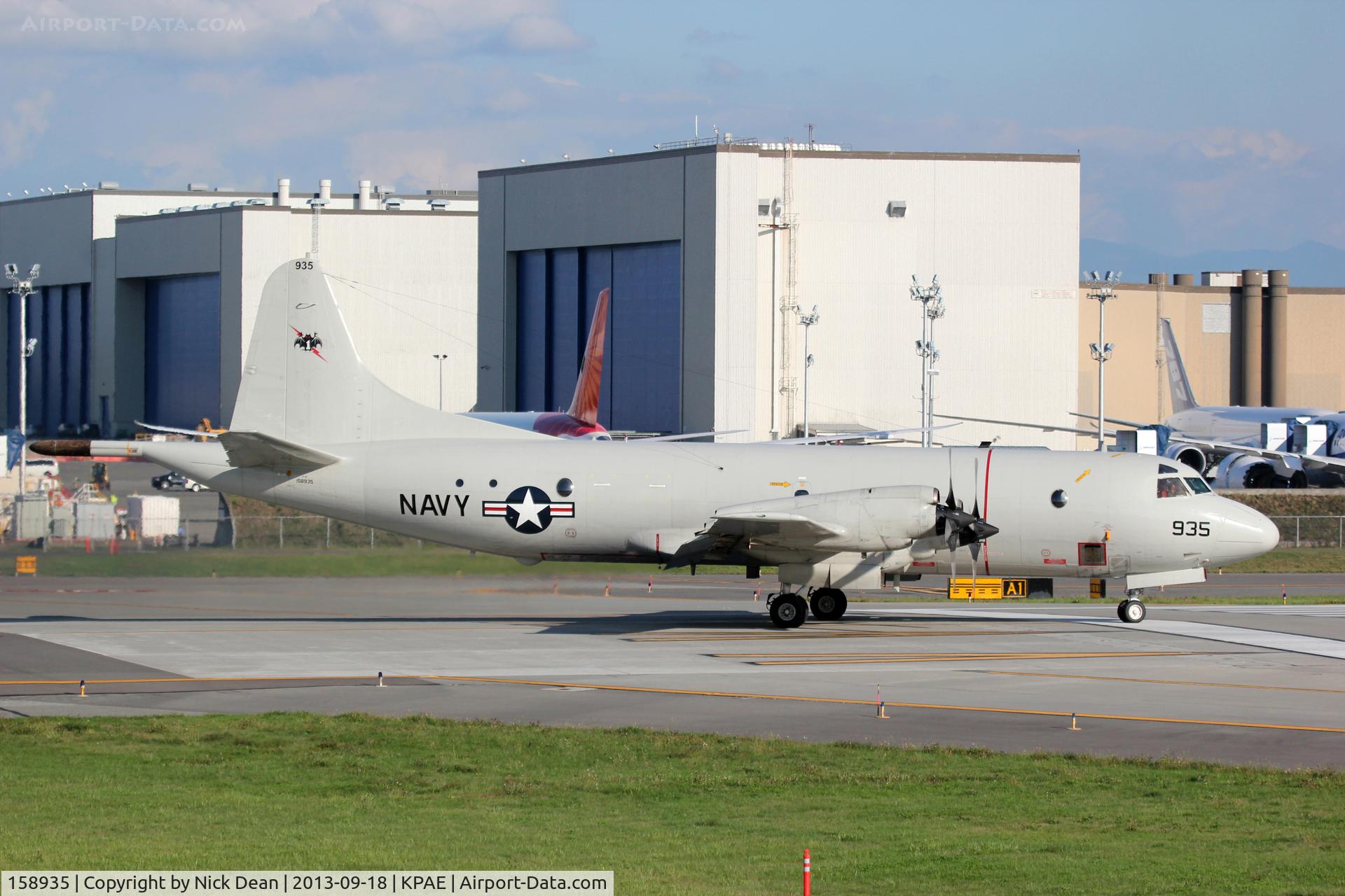 158935, Lockheed P-3C-IIIR Orion C/N 285A-5607, KPAE/PAE Arrived for a full stop landing and taxi back for take off.