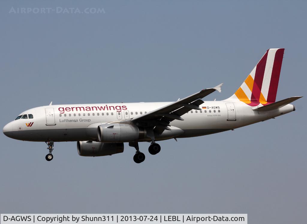 D-AGWS, 2012 Airbus A319-132 C/N 4998, Landing rwy 25R