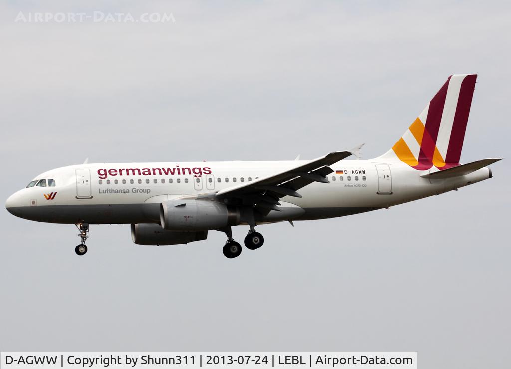 D-AGWW, 2013 Airbus A319-132 C/N 5535, Landing rwy 25R