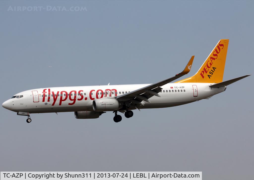 TC-AZP, 2012 Boeing 737-82R C/N 38176, Landing rwy 25R with additional 'Asia' titles