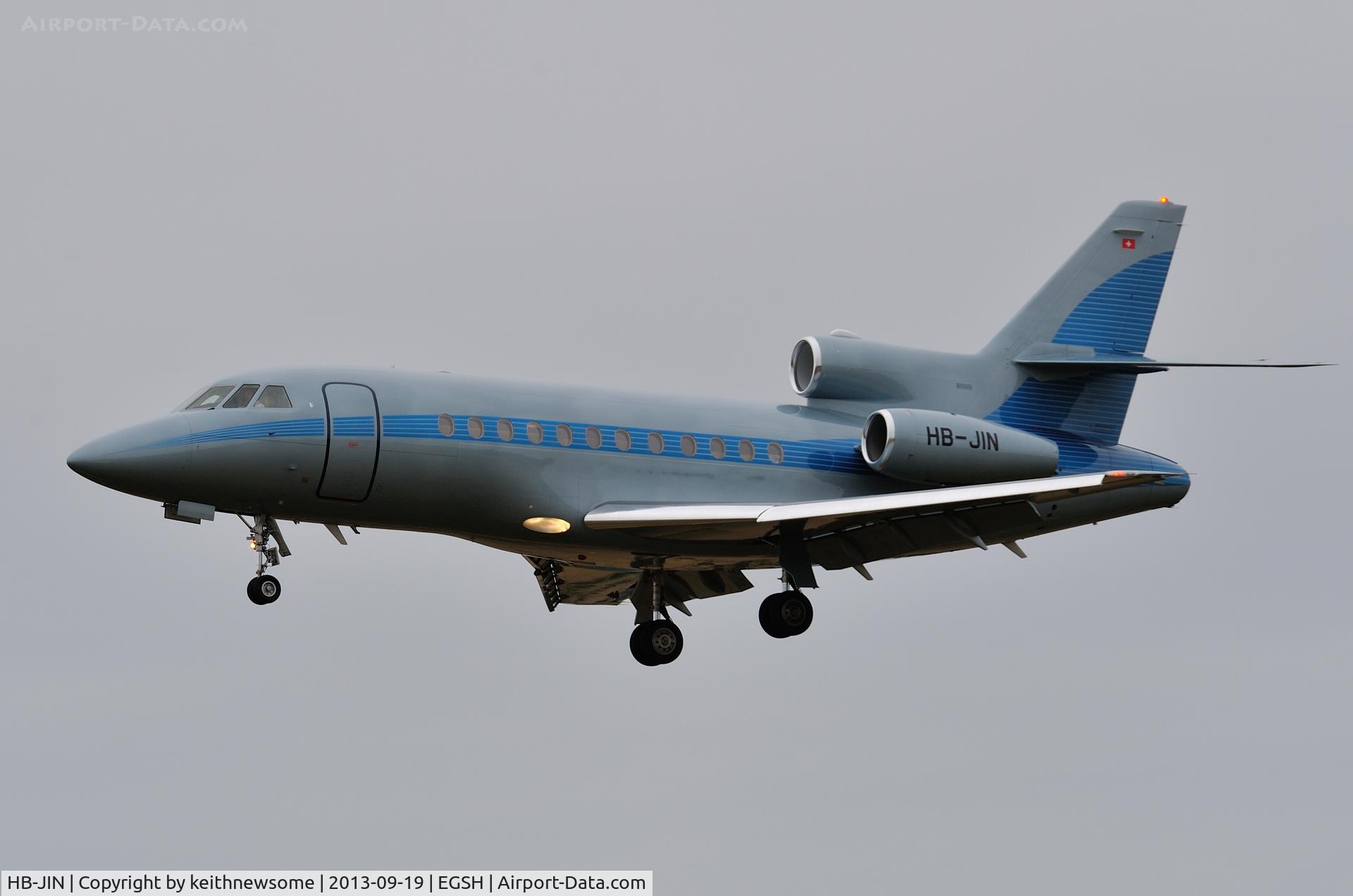 HB-JIN, 2002 Dassault Falcon 900EX C/N 107, Swiss Falcon 900EX landing onto runway 27.